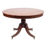 A Regency mahogany circular breakfast table,