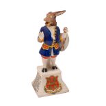 A polychrome painted biscuit china model of the Trusty Servant,