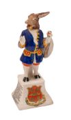 A polychrome painted biscuit china model of the Trusty Servant,