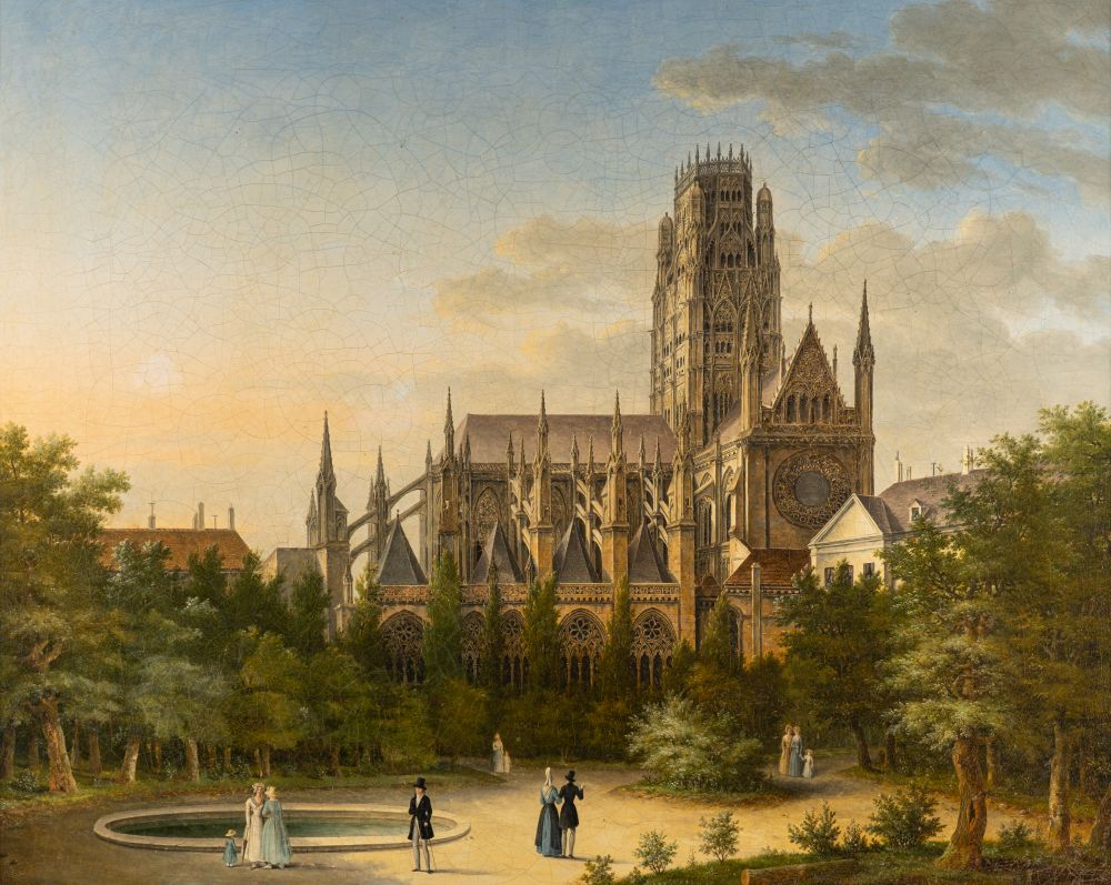 Pointeau-Dufresne (French, 19th-century school) View of the Abbey of St Ouen,