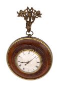 A Georgian mahogany sedan clock, having a later 20th century eight-day duration timepiece movement,