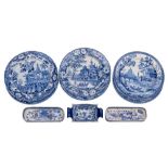 A mixed lot of early 19th century Spode and other blue and white transfer printed pottery including