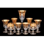 An extensive suite of SC Line [Same Decorazione] drinking glasses with applied gold decoration.