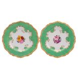 A pair of Flight, Barr & Barr Worcester dessert plates each of scalloped gadrooned form,