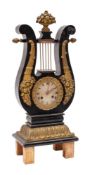 Cailly, A French ebonised lyre clock,