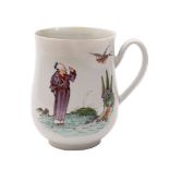 A First Period Worcester bell-shaped mug with grooved strap handle,