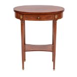 A walnut and crossbanded occasional table in Louis XVI style, by Speich Freres of Paris,