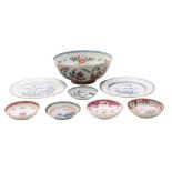 A mixed lot including a Chinese Dutch-decorated famille rose bowl,