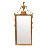 A giltwood and composition framed pier mirror in Adam style, 20th century,