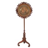 A George IV or William IV rosewood polescreen,