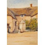Norman Hartridge (British 20th century school) Four village scenes each signed lower