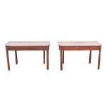 A pair of George III mahogany 'D' shape side tables,