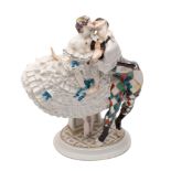 A rare Meissen figure of Harlequin & Columbine modelled by Paul Scheurich from the Russian Ballet