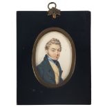 British School (circa 1810) miniature portrait of a young man half-length,