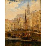 Arthur Joseph Meadows (British, 1843-1907) Quai van Metterin, Antwerp,