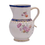 A Derby jug of 'Price' shape with scroll handle and reeded neck,