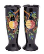 A pair of Torquay, either Aller Vale or Watcombe pottery vases,