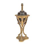 An ormolu and bronzed metal table lamp,