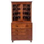 A Regency mahogany and glazed secretaire bookcase, circa 1815,