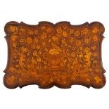 A Dutch walnut and marquetry low boy side table in late late 17th century style,