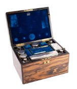 A 19th century coromandel vanity box of rectangular outline,
