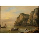 Attributed to Thomas Luny (British, 1759-1837) A coastal scene, possibly Clovelly, Devon,