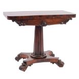 A George IV rosewood card table,