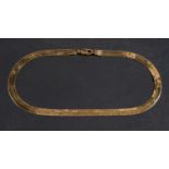 A herringbone-link necklace, stamped '14K', total length ca. 51cm total weight ca. 32.6gms.