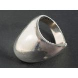 Nanna Ditzel for Georg Jensen, silver ring, model number 91, with import marks for London, 2004,