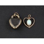 Two heart-shaped pendants,