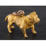 A 9ct gold English bulldog charm, with hallmarks for Birmingham, 1999, total length ca. 2.