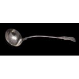 A Victorian silver Kings pattern soup ladle, maker Chawner & Co , London, 1867, 34cm long, 277gms,