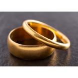 Two 22ct gold band rings, including a ring with hallmarks for London, 1950,