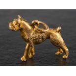 A 9ct gold Bullmastiff charm, with hallmarks for London, 1968, total length ca. 2.