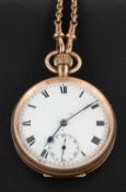 A 9ct gold open-faced pocket watch, the movement having a lever escapement and marked 413149,