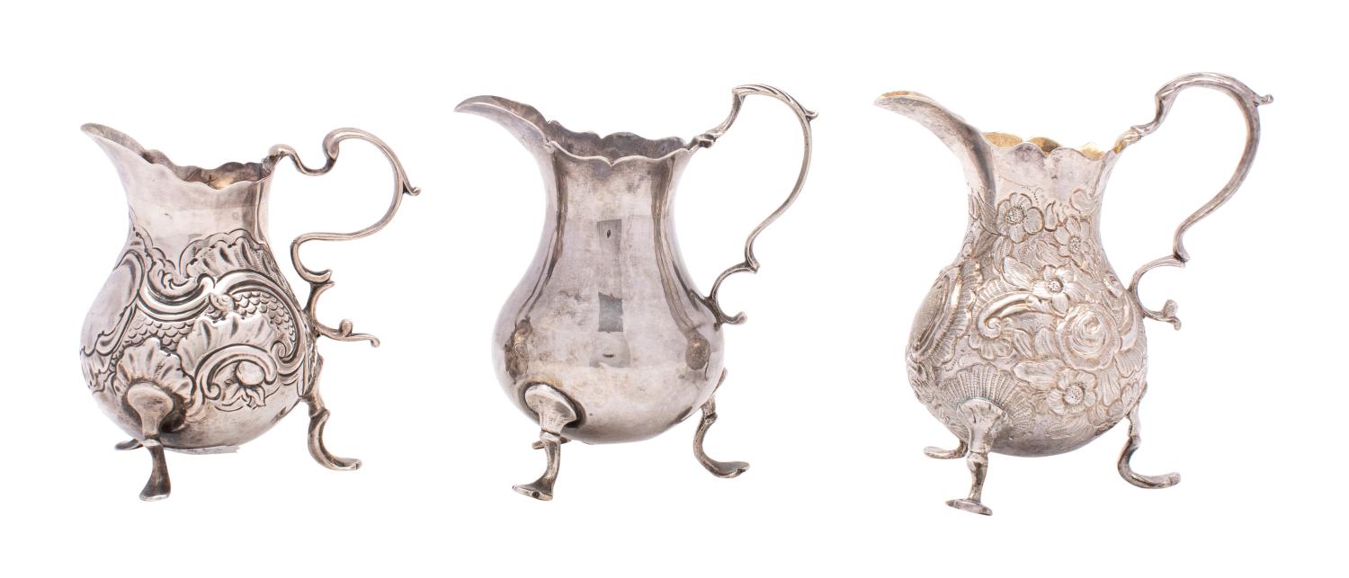 A George II silver cream jug, maker Samuel Meriton I, London,