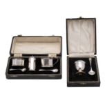 An Elizabeth II silver cruet set, maker J B Chatterley & Sons Ltd, Birmingham,