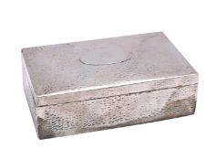 An Edward VII silver cigarette box, maker's mark worn Birmingham,