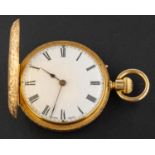A late 19th century, Lecomte Geneve, keyless, half hunter pocket watch,