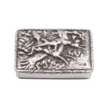 A William IV silver snuff box, maker Edward Smith Birmingham 1836 of rectangular form,