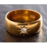An Edwardian, 22ct gold, old-cut diamond, single-stone ring, estimated diamond weight ca. 0.
