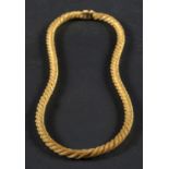A mesh, rope twist necklace, stamped '750', length ca. 44cm, total weight ca. 72.2gms.
