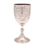 An Edward VII silver trophy cup, maker Edward Barnard & Sons, London, 1907 inscribed,