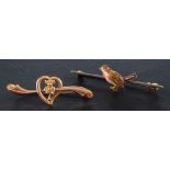 Two bar brooches,