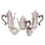 An Elizabeth II silver five-piece tea and coffee set , maker A Haviland-Nye, London,
