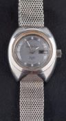 A 'Cosmostar V2' Citizen stainless steel automatic wristwatch the silvered dial with baton markers,