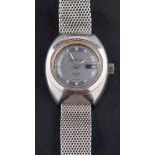 A 'Cosmostar V2' Citizen stainless steel automatic wristwatch the silvered dial with baton markers,