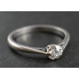 An old-cut diamond, single-stone ring, estimated diamond weight ca 0.