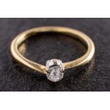 An 18ct gold, round, brilliant-cut diamond, single-stone ring, estimated diamond weight ca. 0.