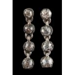 A pair of old-cut diamond drop earrings, total estimated diamond weight ca. 0.
